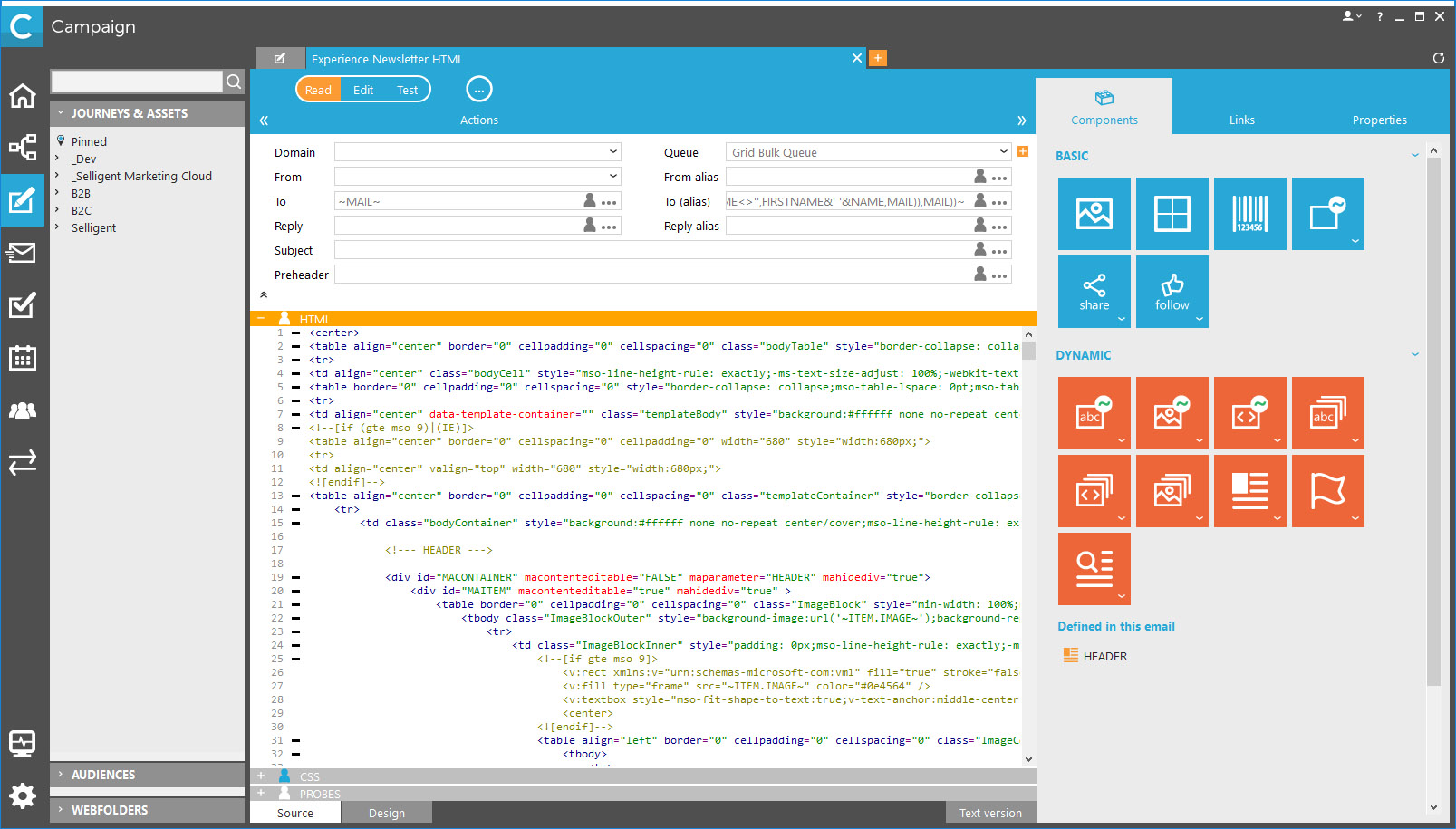 Selligent Code Editor Screenshot